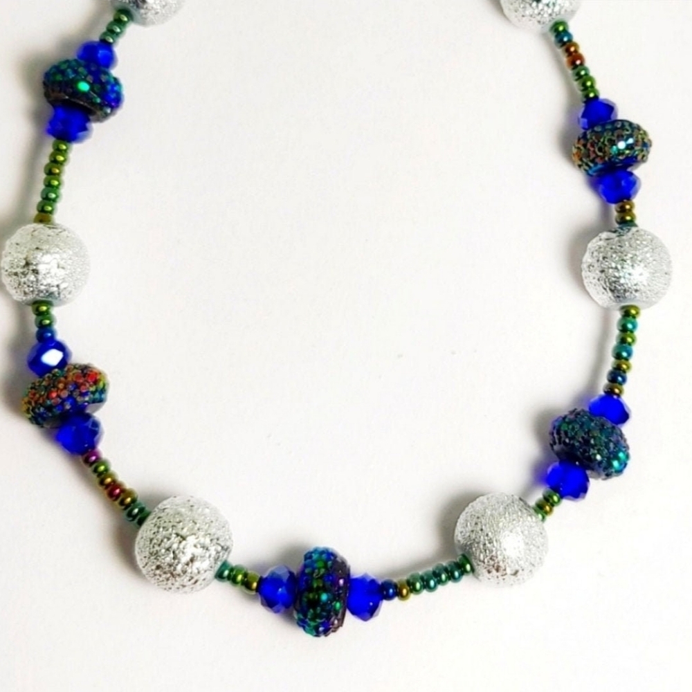 🆕️ Blue Beaded Bracelet A1